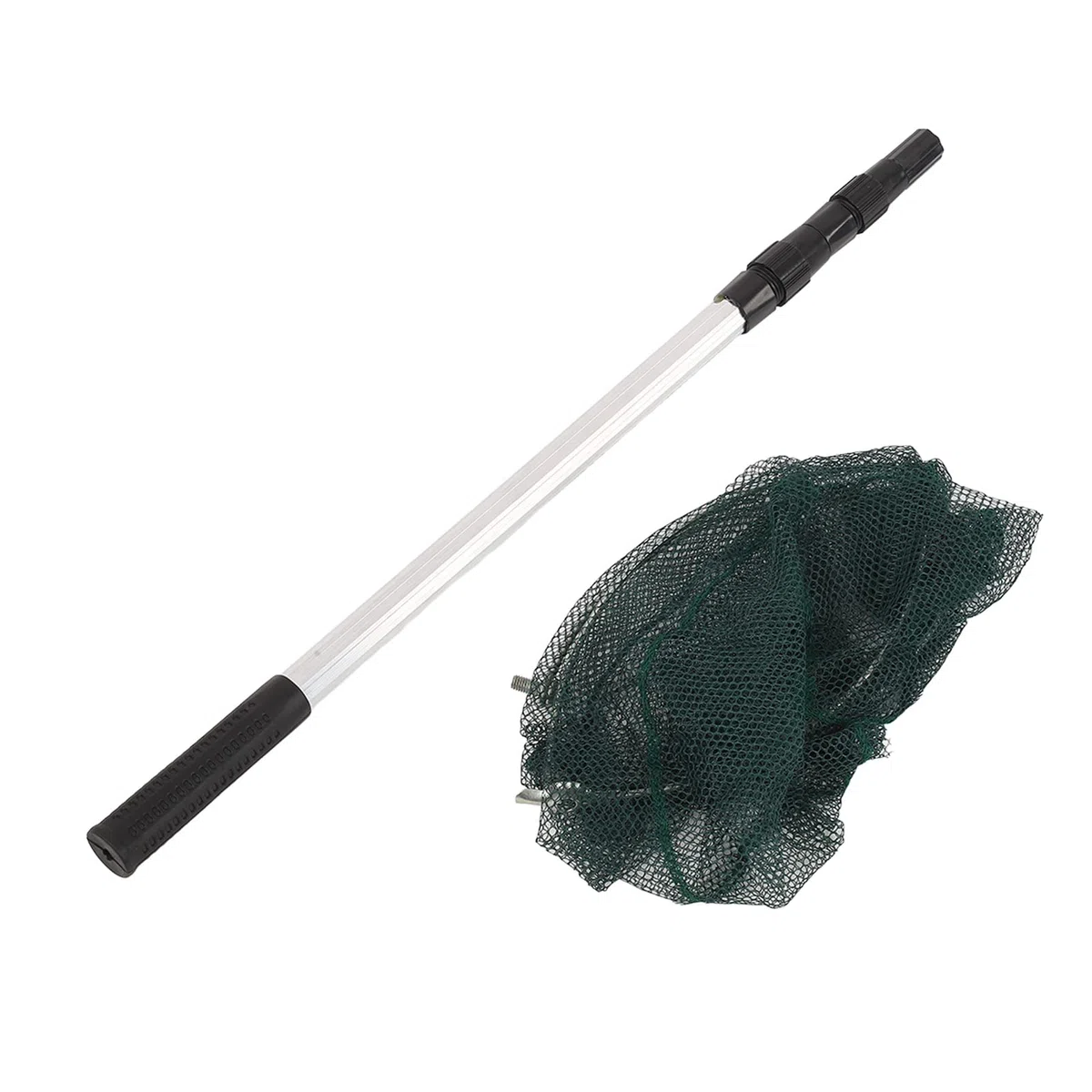 Guadino per Pesci Lega di Alluminio Manico Lungo Telescopico Rete Pesca Resistente per Rilascio delle Catture Acqua Dolce Acqua Salata Gomma Rete in PVC 37 cm Diametro