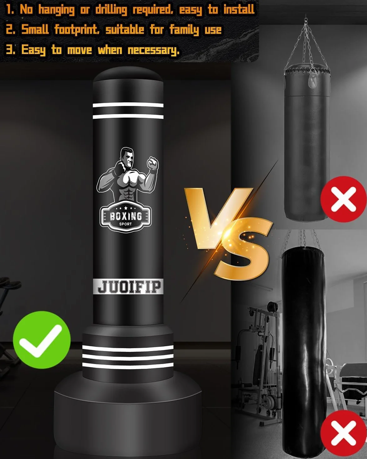 NZQXQJXZ Sacco da boxe da terra - sacco da boxe adulti autoportante da 180 cm - sacco boxe gonfiabile con sacchetto di sabbia per allenamento MMA Muay Thai