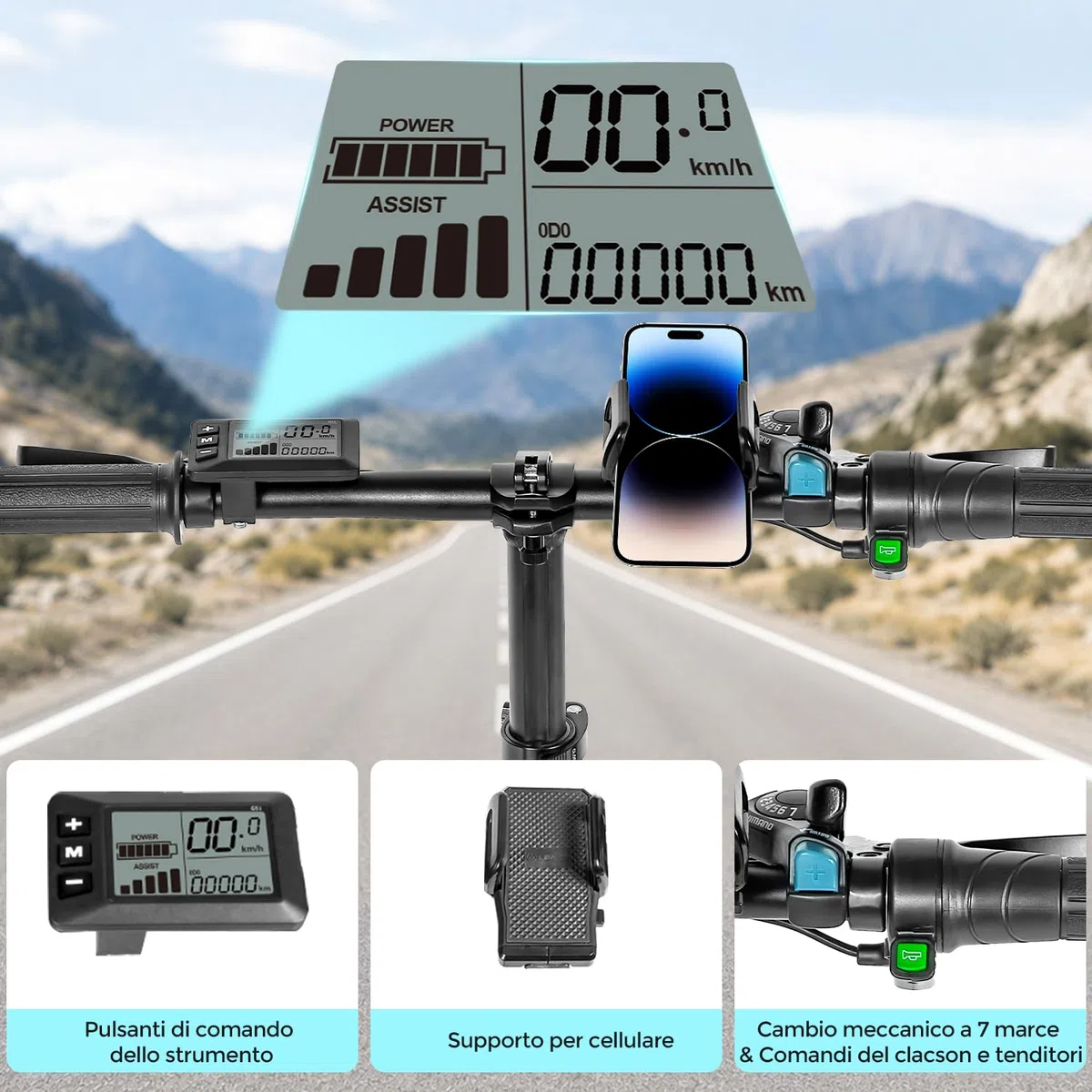 SAMEBIKE Bicicletta Elettrica Piegevole 20" Ebike per Pendolari Motore Brushless 250W 25km/h E-Mountain Bike per Tutti i Terreni Batteria Rimovibile 48V 10AH 70-80KM Autonomia Commuting bike