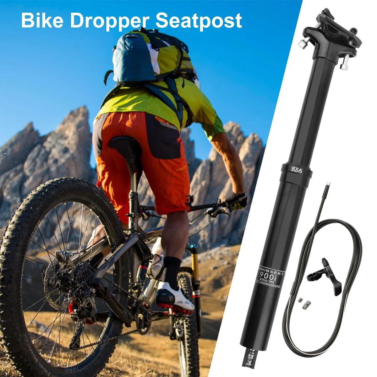 Asta telescopica per sella 30.9/31.6 mm in alluminio attrezzature da ciclismo | Dropper Seatpost telescopico per bicicletta, per viaggio, strada, montagna, guida, navetta, consegna, all'aperto,