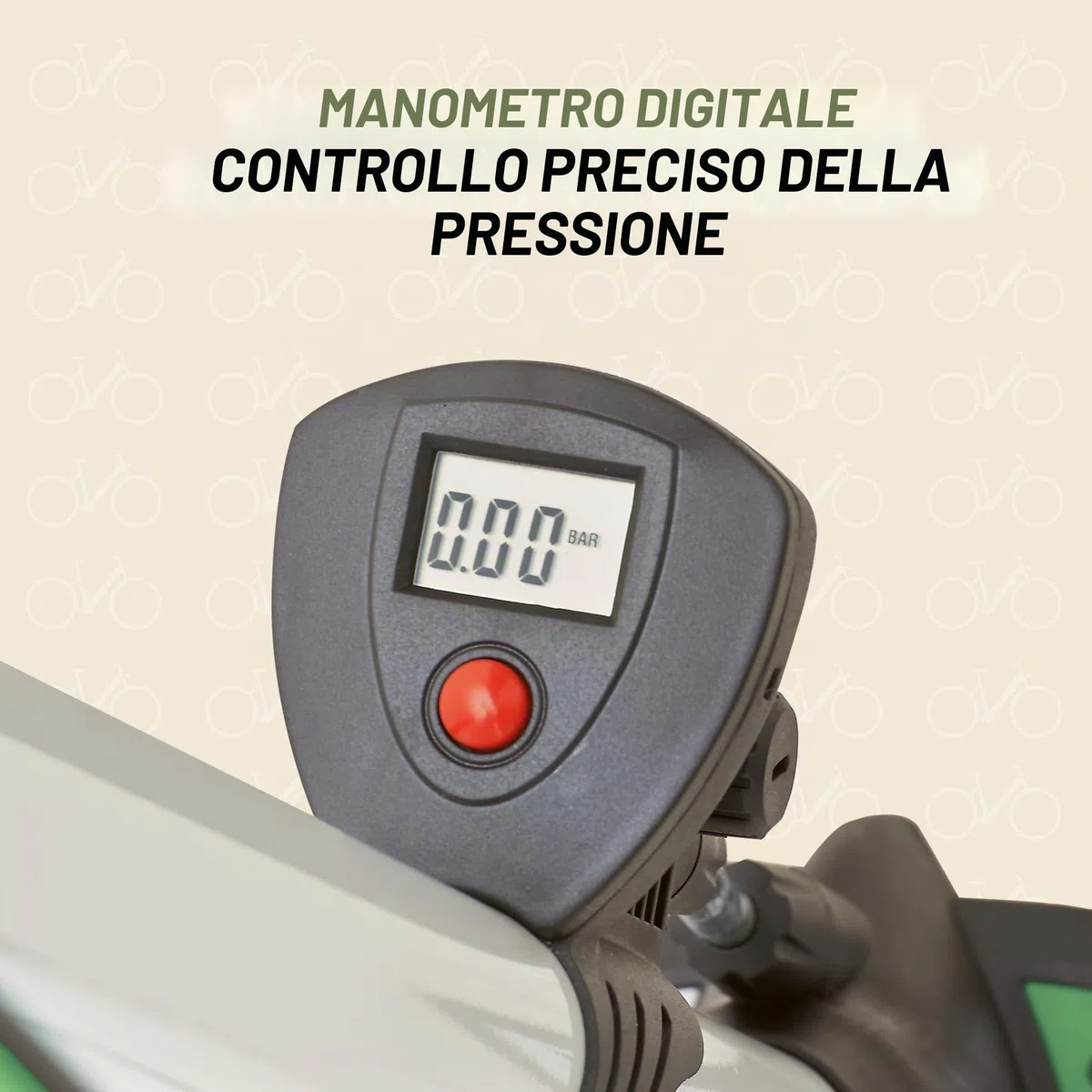 Prophete Hochleistungs-Alu-Standluftpumpe mit Digitalmanometer, Pompa ad Aria per Bicicletta. Unisex-Adulto, Argento/Nero, M
