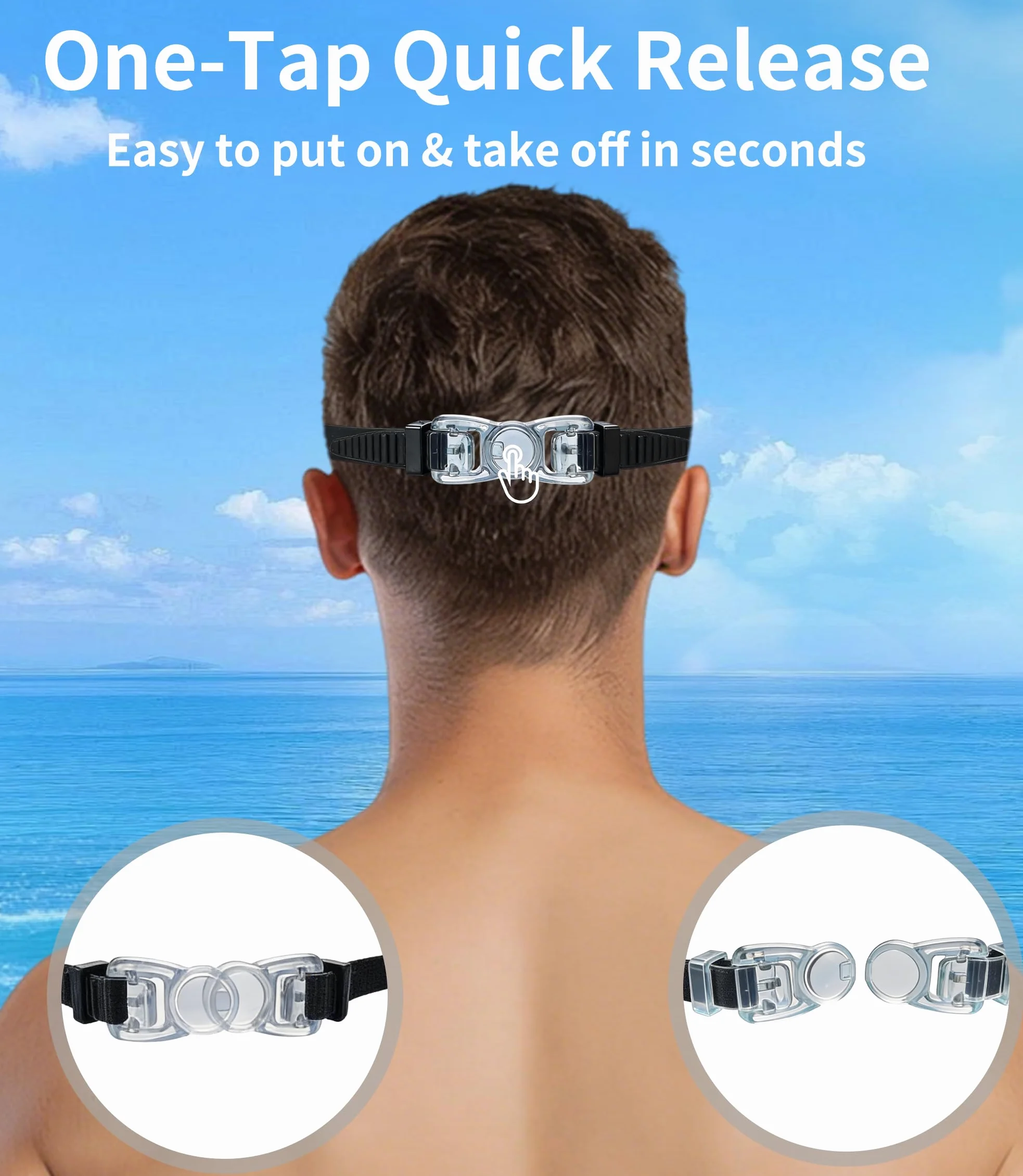 Occhialini da nuoto combinati, unisex, per adulti, senza custodia impermeabile per telefono