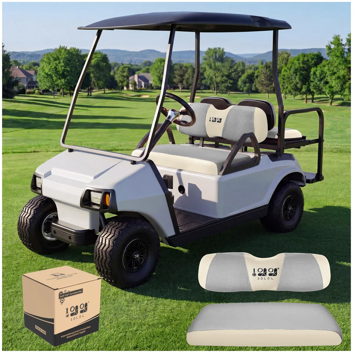 10L0L Coprisedili universali per golf cart vestire il vecchio golf cart durevole materiale traspirante si adatta come un guanto per EZGO TXT RXV Club Car DS, facile da installare