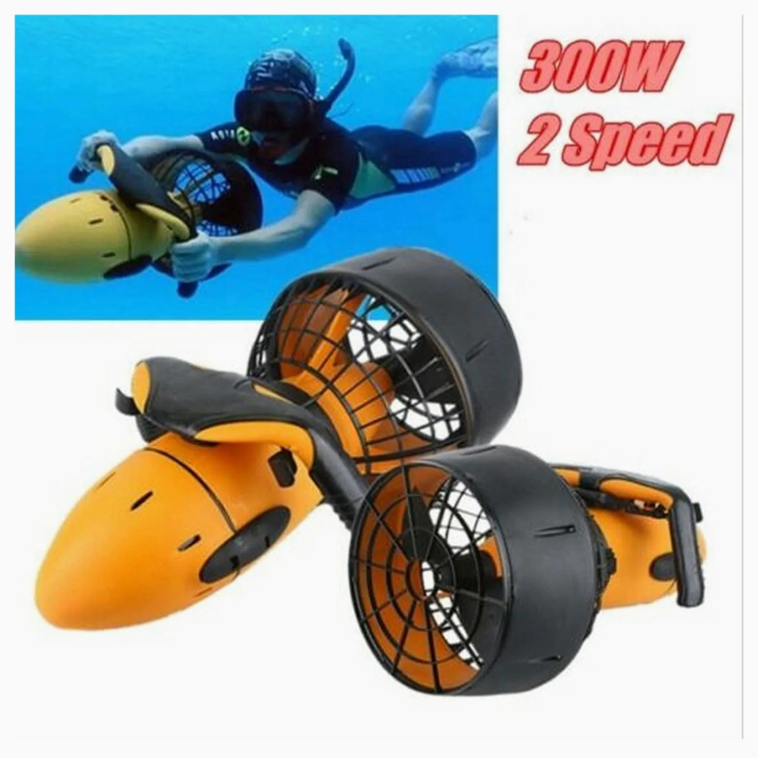 Scooter subacqueo Diving 300W Scooter Elettrico a Doppia velocità for Sport Acquatici Attrezzatura for Sport Acquatici Bici Subacquea Moto d'Acqua per Piscina