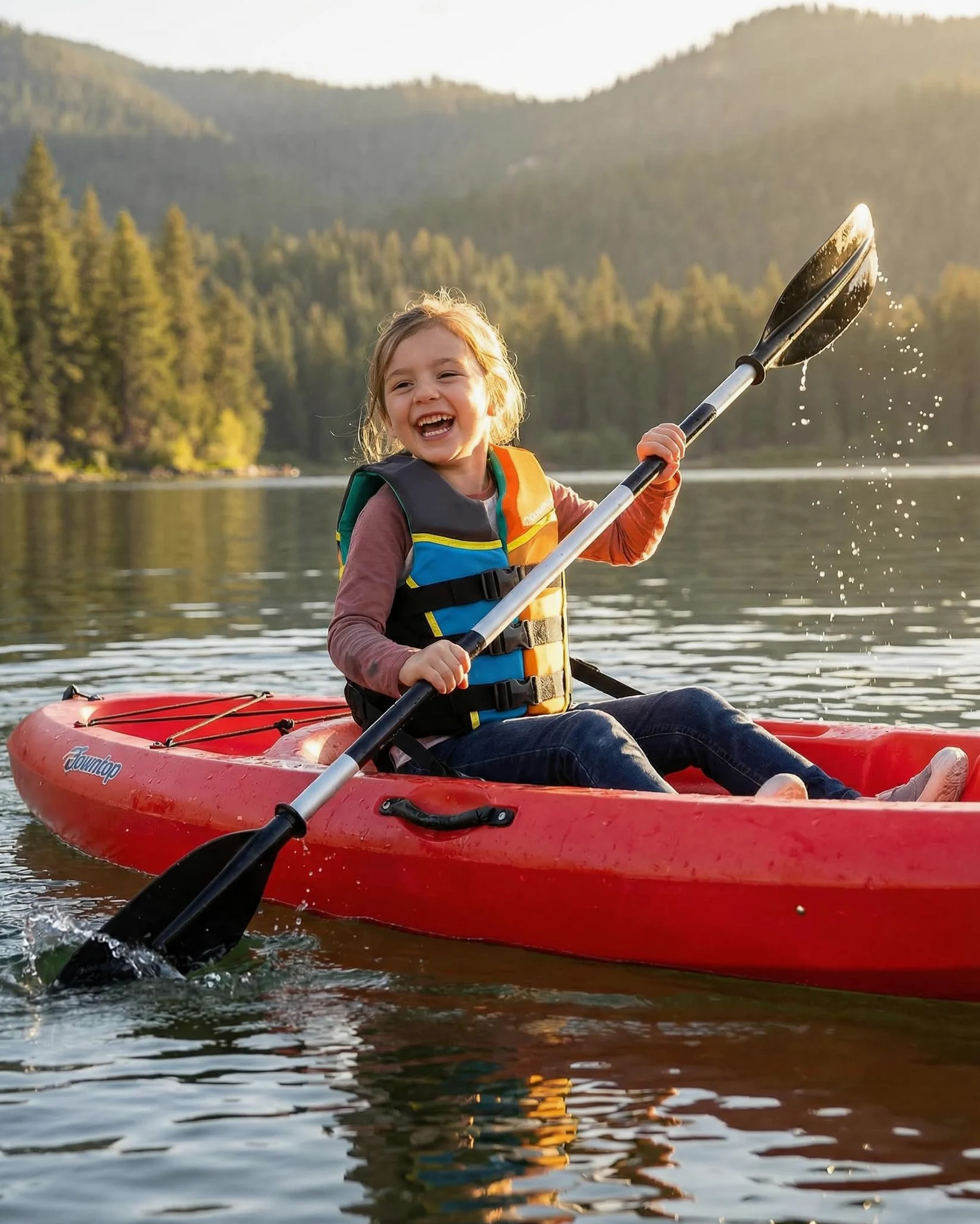 Owntop Gilet da Nuoto Junio, Aiuto al Galleggiamento in Neoprene per Ragazzi e Bambini con Tre Cinghie di Sicurezza Regolabili, Gilet Galleggiante Leggero per Kayak, Barca e PaddleMulticoloreL