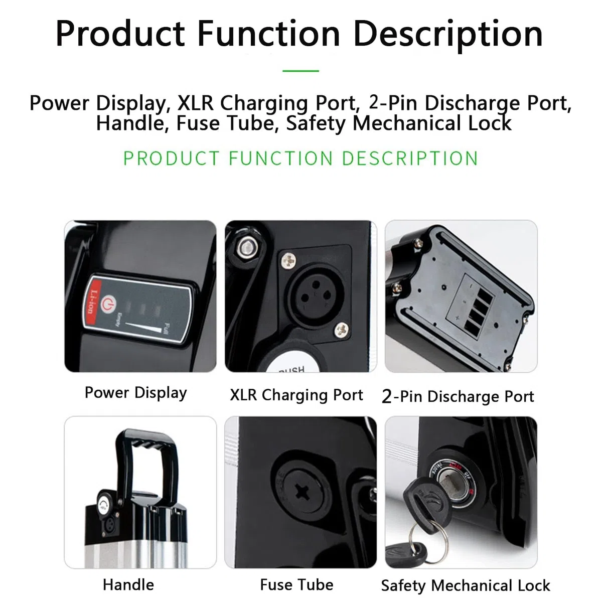 Batteria per Bici Elettrica 36V/48V 15.6Ah/18Ah/21Ah - litio batterie con Caricabatteria per motore da 250W 500W 1000W 1200W, per MiFa Rex Aldi Bike e altre bici (36V15.6AH)