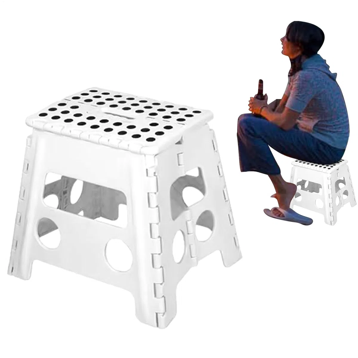 Taburete Plegable con una Carga máxima hasta 150 kg Taburete Plegable para Camping salón Cocina jardín hogar para Exteriores e Interiores Camping jardín Cocina etc