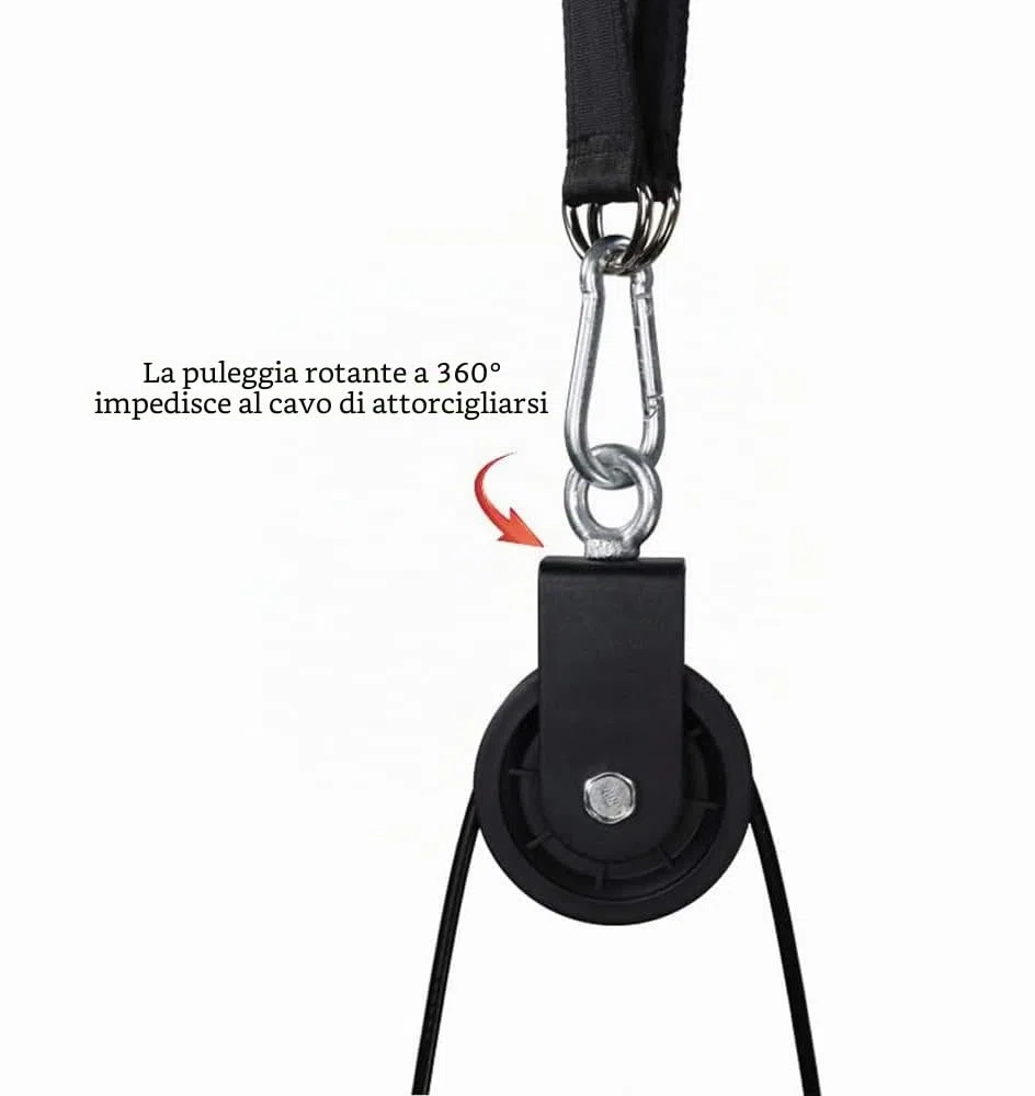 LFJ Carrucola Palestra, Lat Machine Palestra Casa Home Gym Sistema di Puleggia Barra Tricipiti Cavi Pulley Attrezzi per Palestra