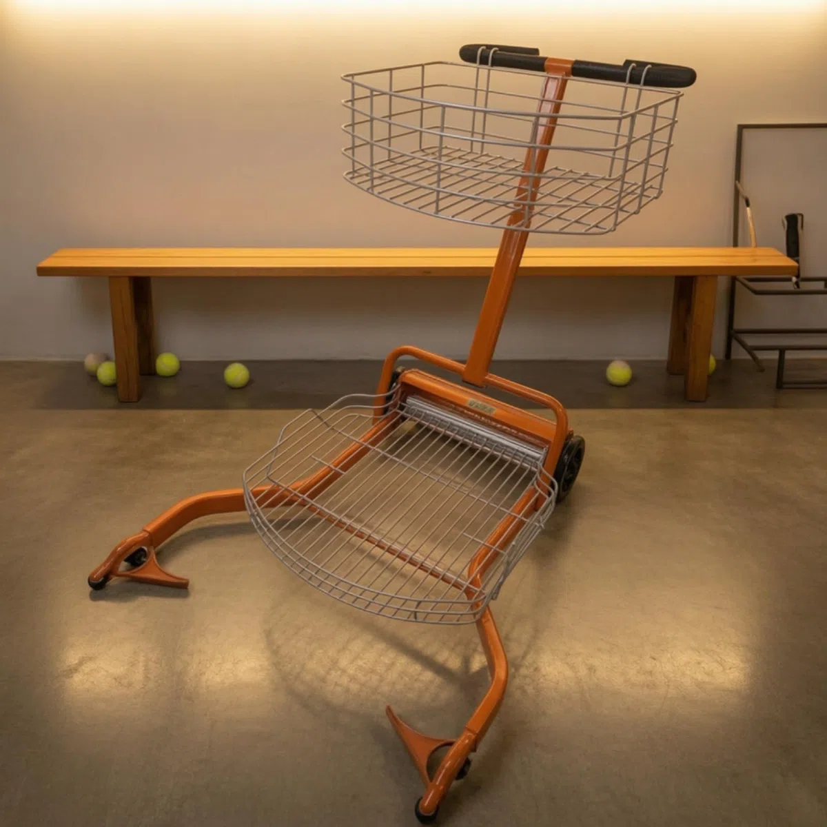 harayaa Tennis Ball Collector Carrello Raccoglipalline Tennis Carrello Tennis Cesto Tennis Contenitore Palline Struttura in Lega di Alluminio E Filo di Ferro, Arancione