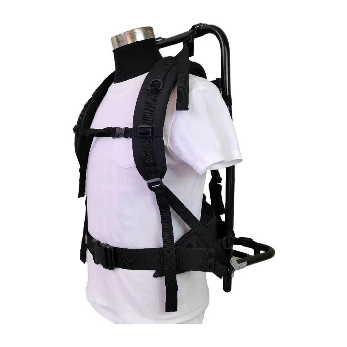 Zaino da Escursione 60 Litri, Zaino da Trasporto Pesante 60 Kg, Telaio in Lega di Alluminio, Nylon Impermeabile, per Trekking e Campeggio- Nero