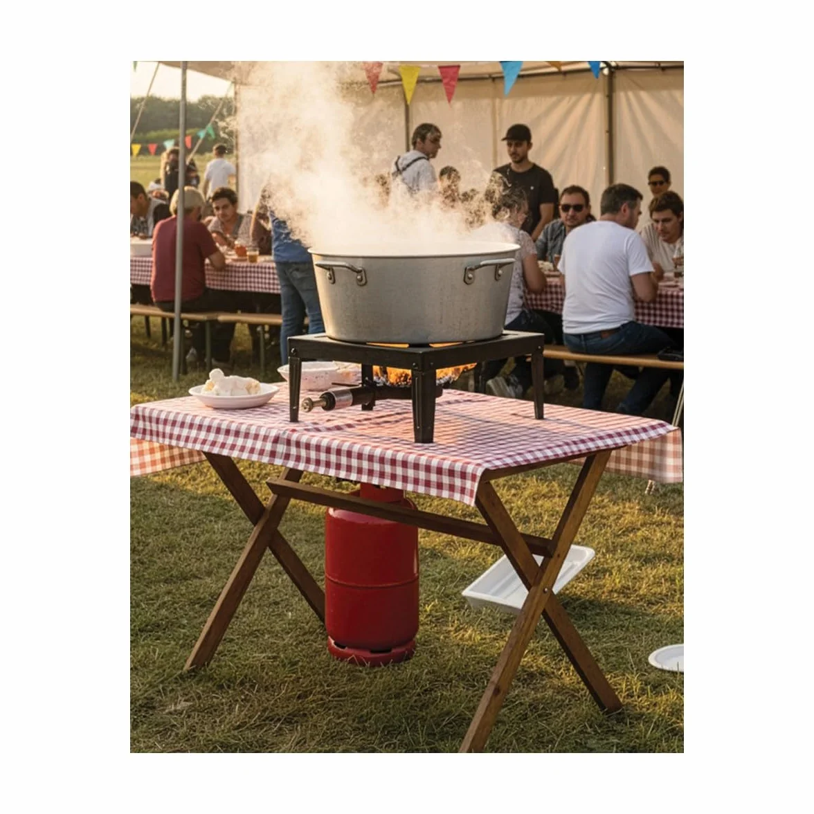 INTEC - Fornello a gas 7500W professionale, capacità 200Kg, tutto in ghisa, 4 piedi rinforzati - Fornello professionale per cottura su mercato, marmellata, paella