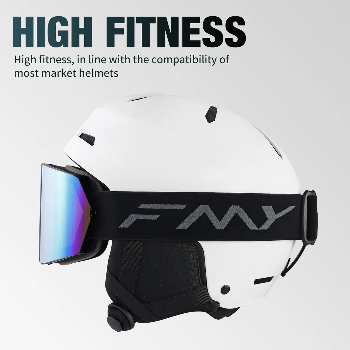 FMY Occhiali da sci per uomini, donne e ragazzi, anti appannamento, protezione UV400, per snowboard, sci, per adulti