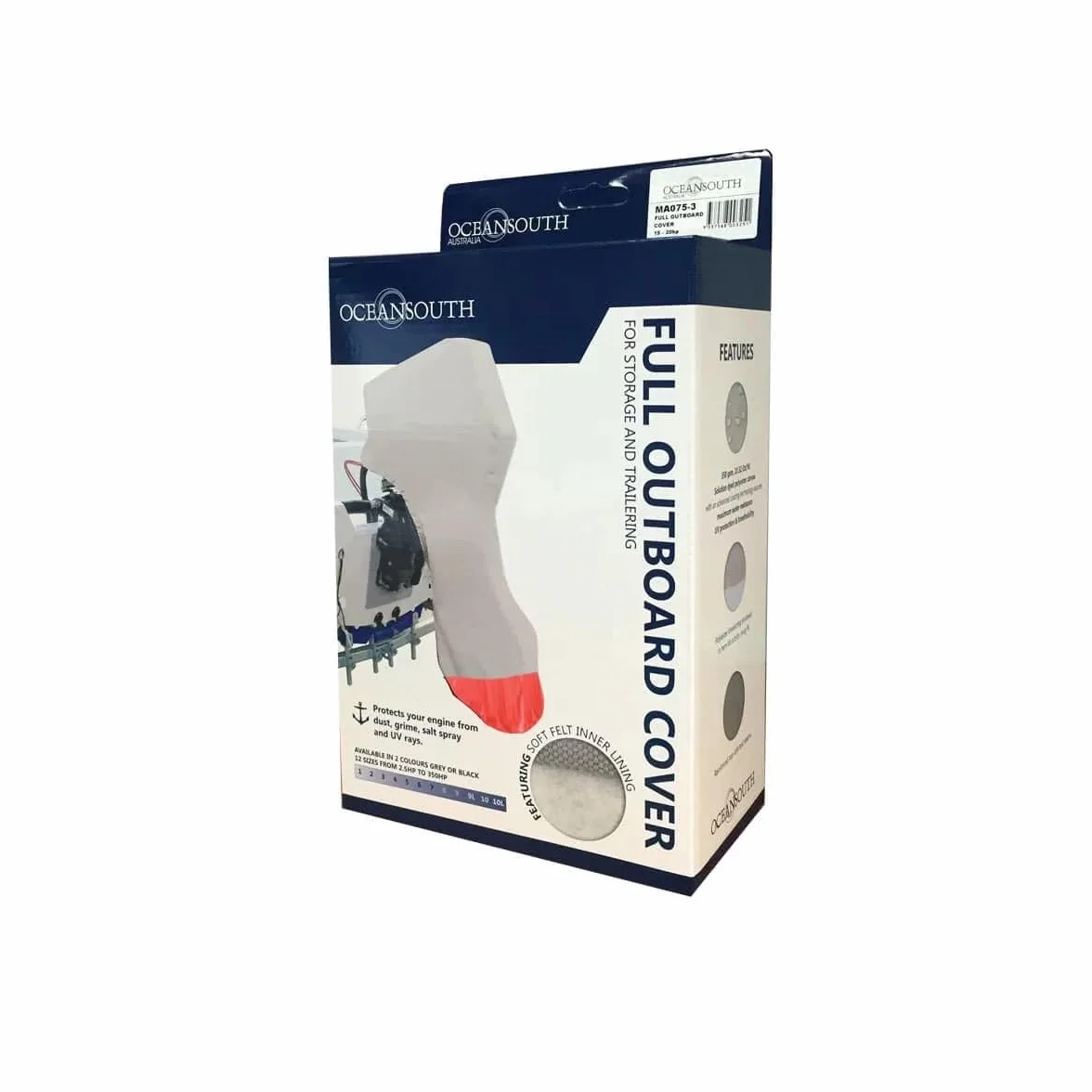 Oceansouth Pieno Fuoribordo Coperchio del Motore (Grigio)