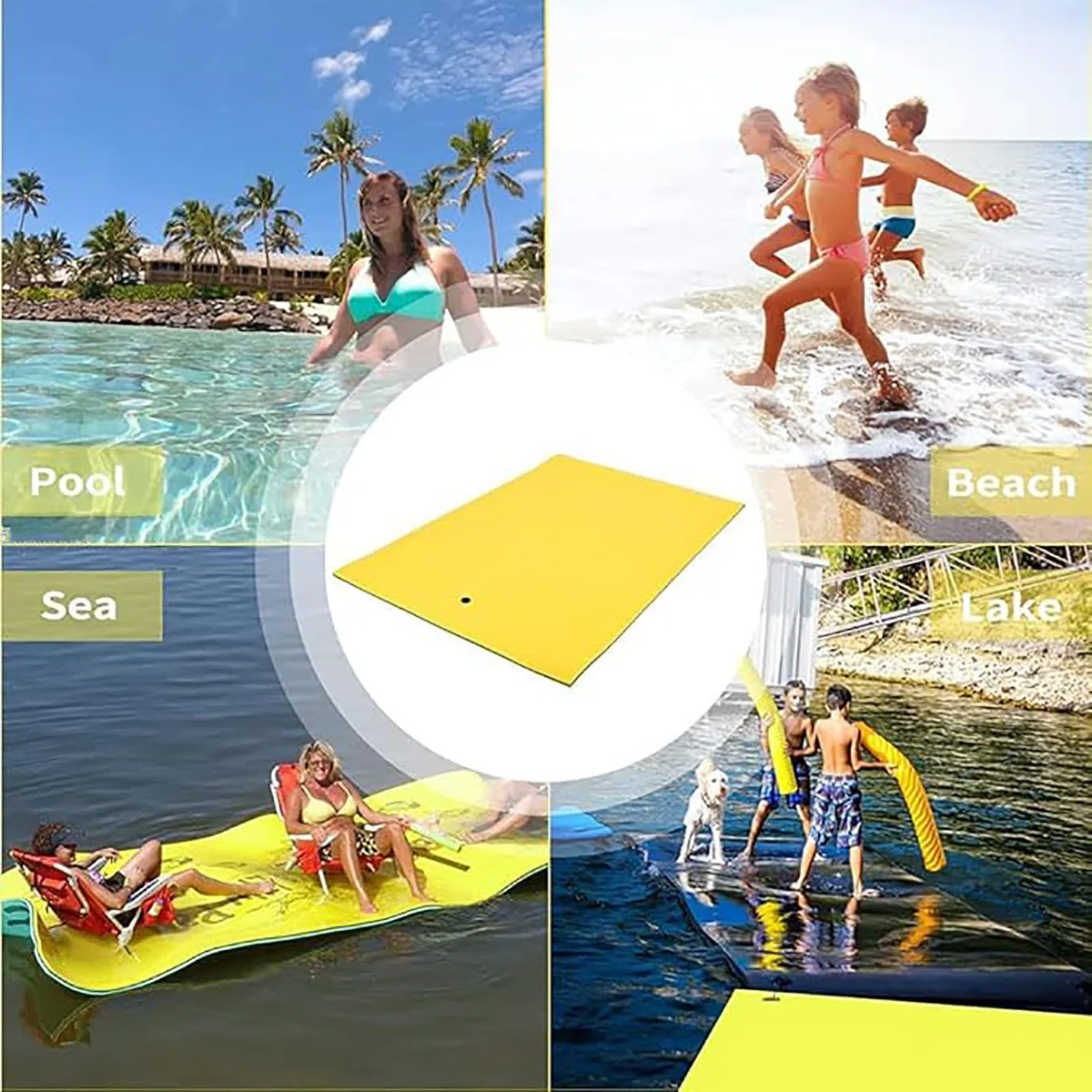 Tappetino galleggiante, Lily Pad Floating Mat per il lago e la barca, Resistente Water Mat Floating Dock, Giant Floating Water Pad per adulti,