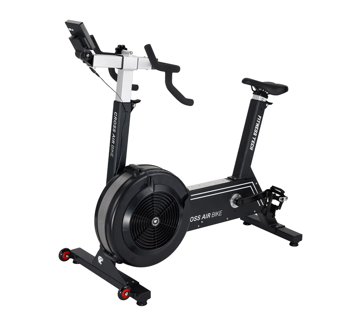 Air Bike Cross Trainer con Resistenza ad Aria e 10 Livelli | Assault Bike Home Gym con Display Bluetooth, Cardio Total Body fino a 300 kg
