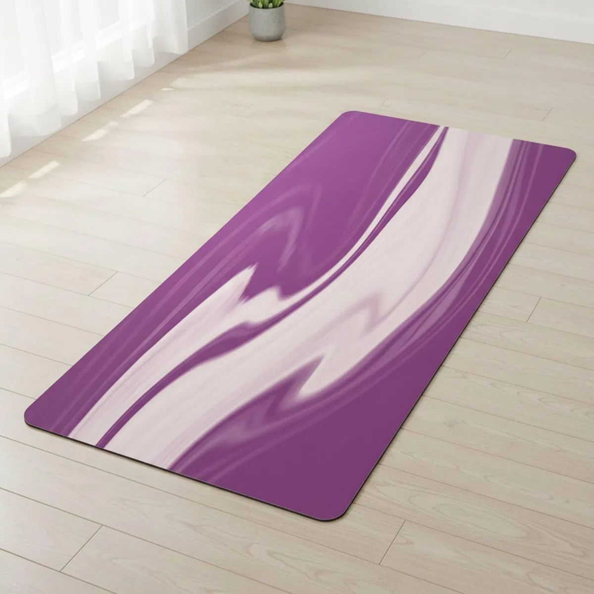 Tappetino da Esercizio Donne Tappeto Fitness Tappeto Materassino Ginnastica Cuscinetto Allenamento Spessore 5mm in PU Confortevole E Stabile Adatto per Palestra