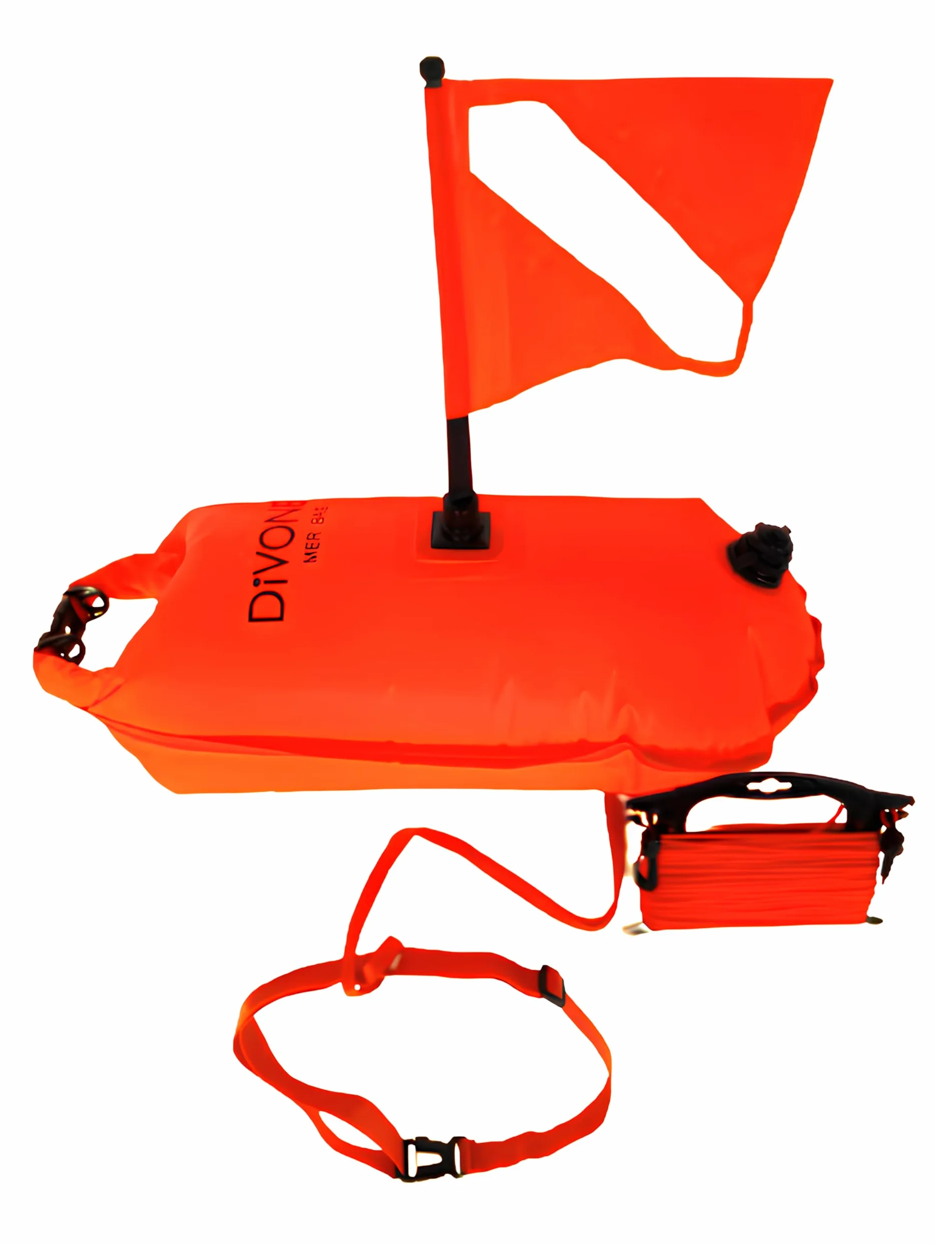 DiVONEA | Boa di segnalazione per immersione + Borsa impermeabile 28 L + Boa nuoto con tasca Impermeabile- 3 prodotti en 1 con accessori inclusi