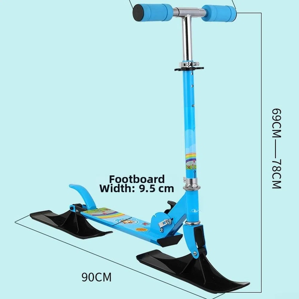 Snow and Land Sled - Monopattino da neve 2 in 1, doppio uso, per adulti e bambini, per tutti i terreni, in PVC resistente all'abrasione, per attività all'aperto e invernali