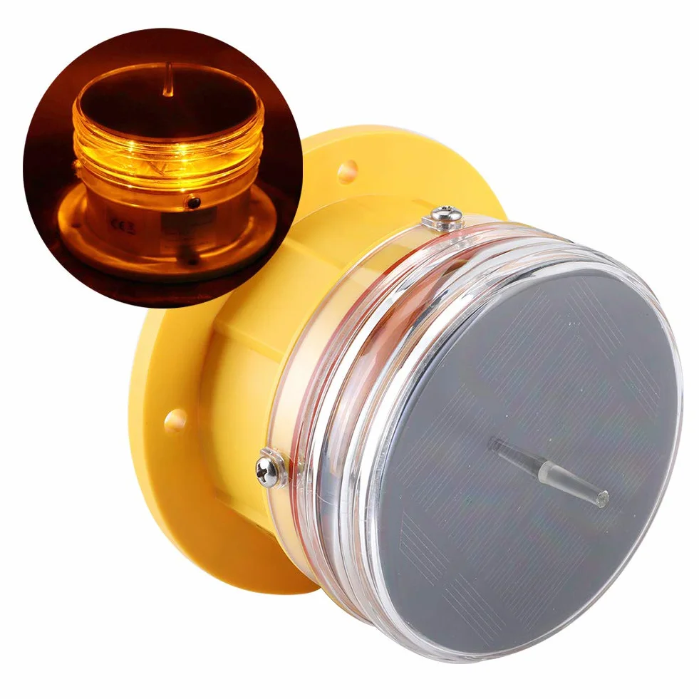 Qiilu Luce Di Fonda 360 Led Luce Di Fonda 360 Led Del Faro A Energia Solare Marina, Ip68 Impermeabile Nave Marine Dock Barge Faro Di Sicurezza Lampeggiante Laterale Illu