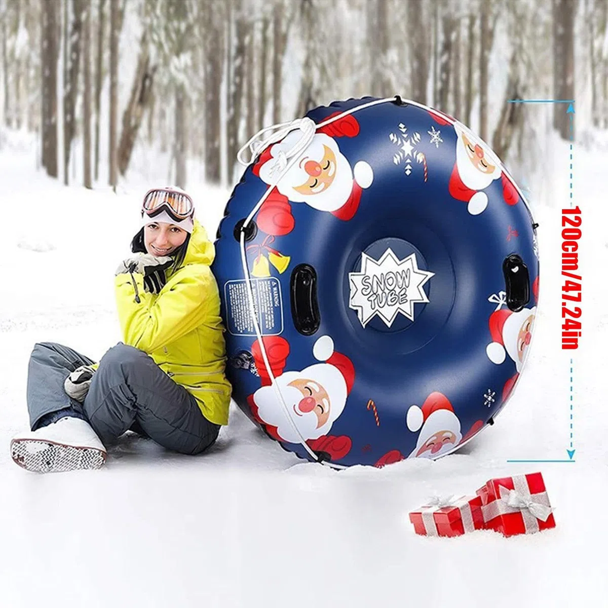 Slittino da neve gonfiabile, resistente, resistente al freddo | Slittino da neve per sport, cortili, giardini, pattinaggio su ghiaccio, sci, attività all'aperto, sabbia, Natale, avventure