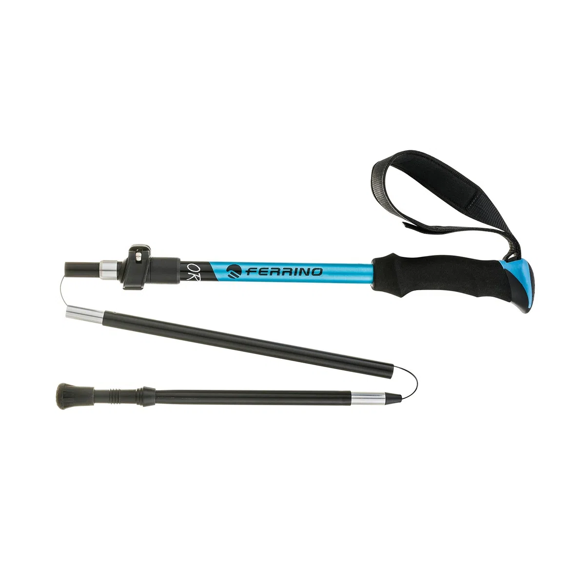 Ferrino Ortles, Bastoncini da Trekking Unisex Adulto, Azzurro, 115-135 cm-Piegato 40 cm