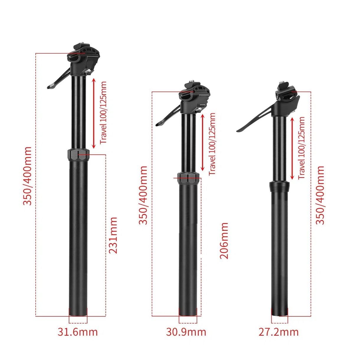 Reggisella Per reggisella telescopico MEROCA Mtb Reggisella per bicicletta | Strada regolabile in altezza idraulica da 30,9 mm \ 31,6 mm