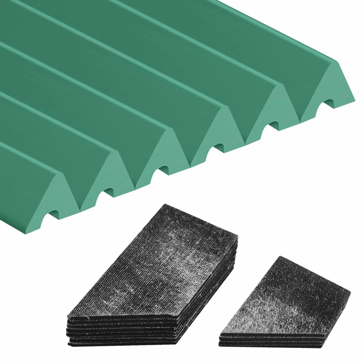 PolyMath Biliardo K66 cuscinetto in gomma per tavolo da biliardo (set di 6) paraurti di ricambio accessori – 7/8/9 piedi e set di federe da 12 – 3 mm / 0,12 pollici