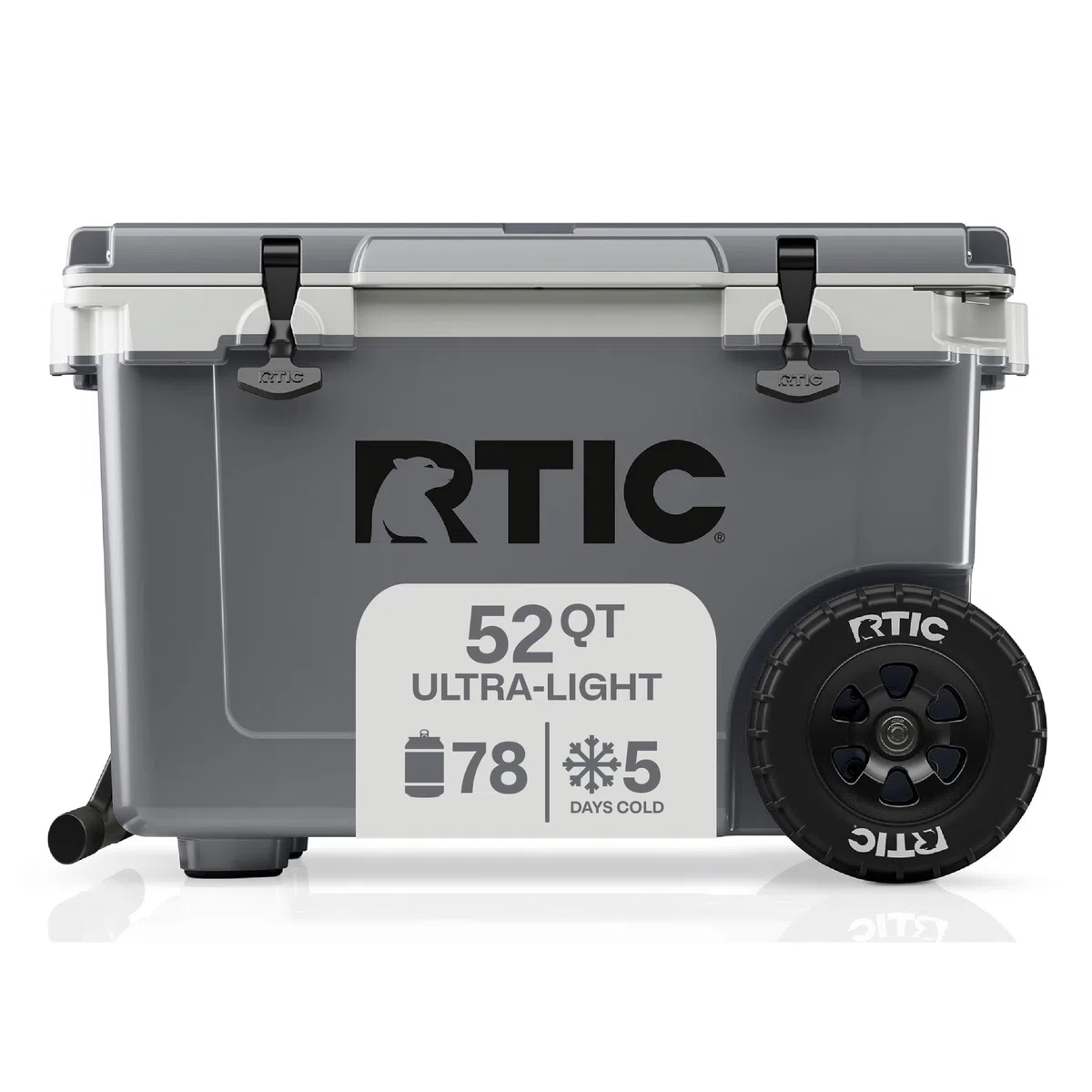 RTIC Contenitore per il ghiaccio portatile con ruote, ultra leggero, isolato, per spiaggia, bevande, bevande, campeggio, picnic, pesca, barca, 30% più leggero rispetto ai refrigeratori rotomolded
