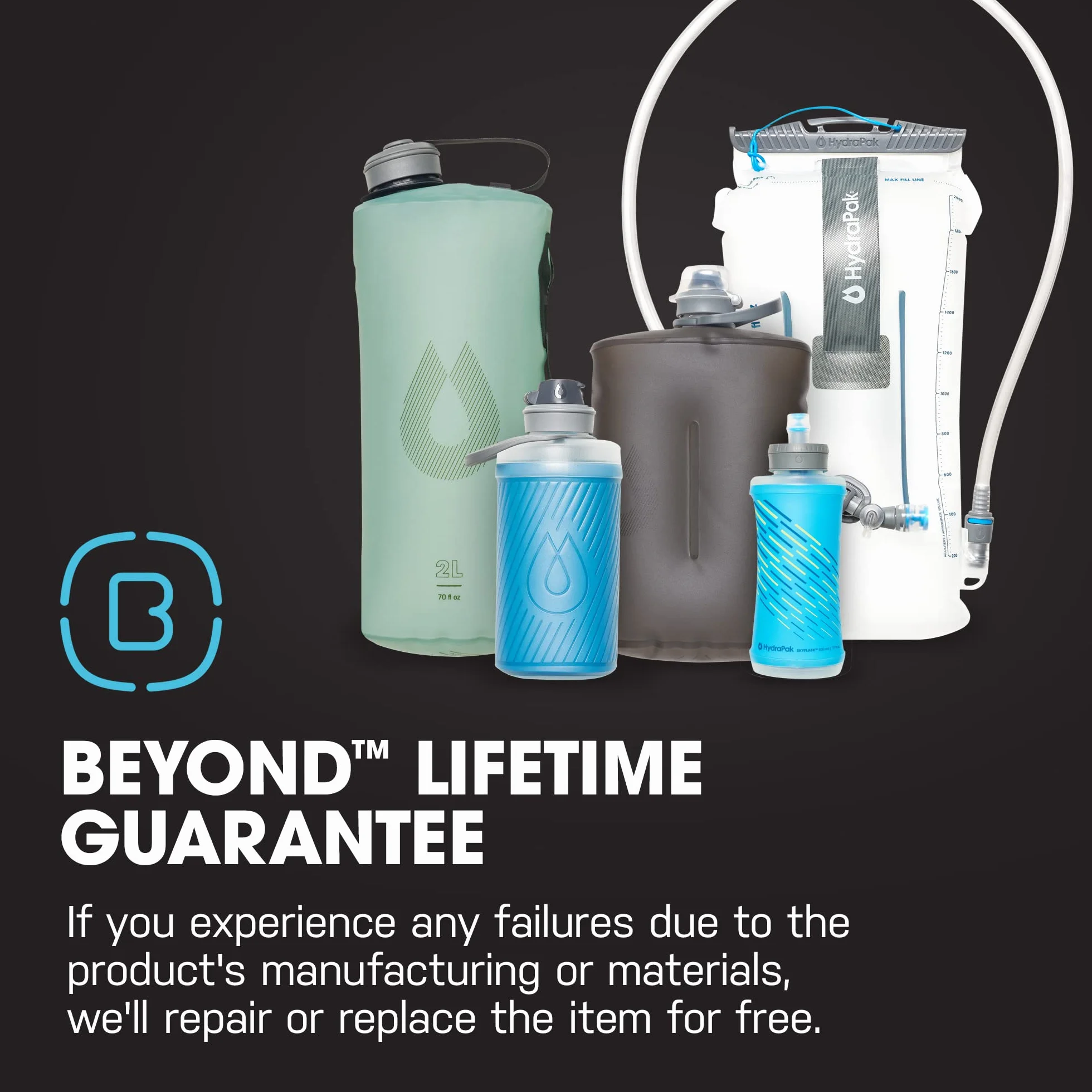 HydraPak Seeker - Contenitore d'Acqua Pieghevole (3 Litri + Kit Filtro) - Senza BPA e PVC, Sacca per Reservoir da Campeggio.