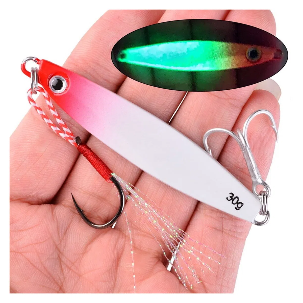 INEOUT 12 Pezzi di Esche da Pesca in Metallo jig 7g 12g 17g 22g 30g 40g Cucchiaio Mare Bait Sink Parker Bass