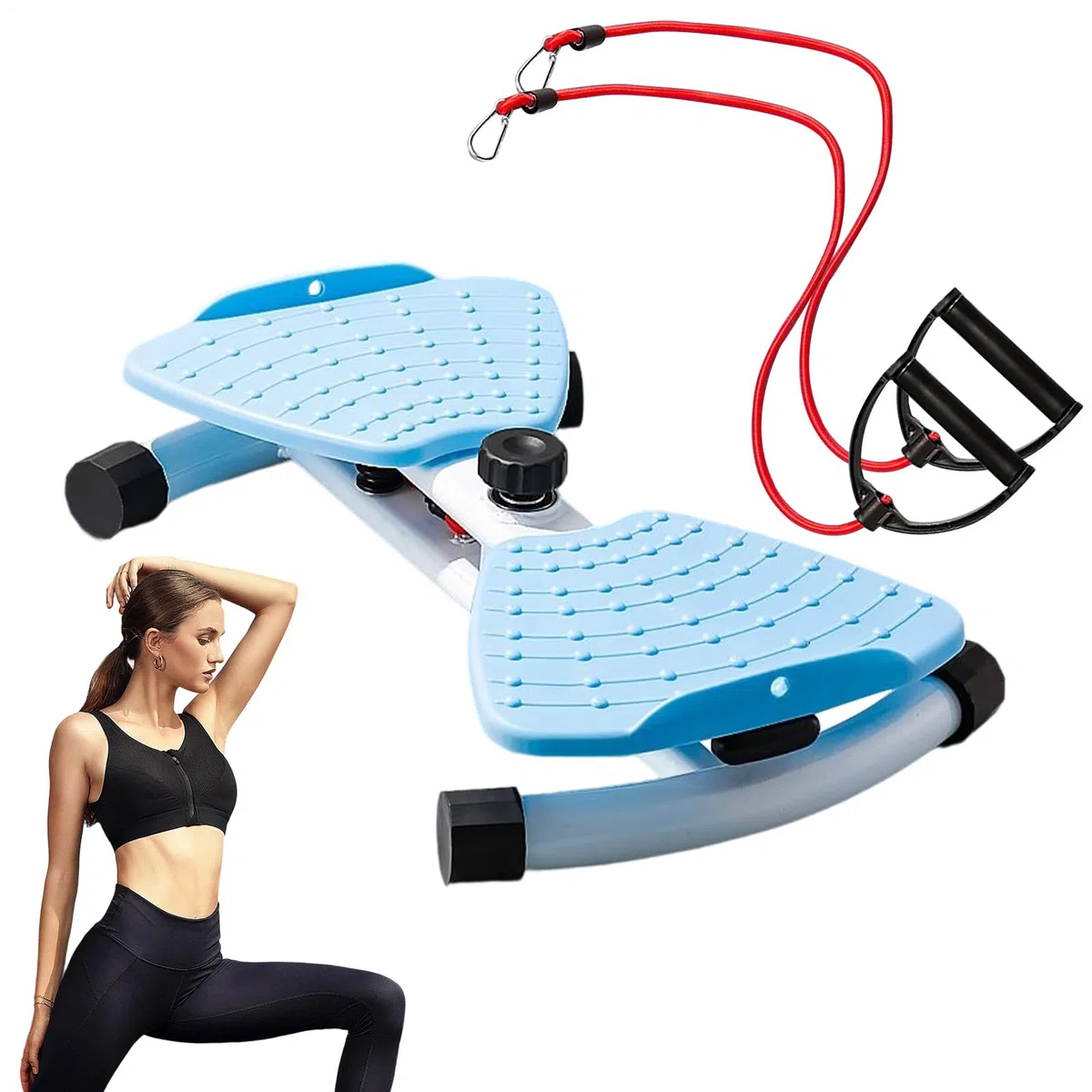 Attrezzo per la torsione della vita | Allenatore di forza addominale – Silent Twist Board con bande di resistenza per appartamento fitness core rafforzamento casa palestra allenamento