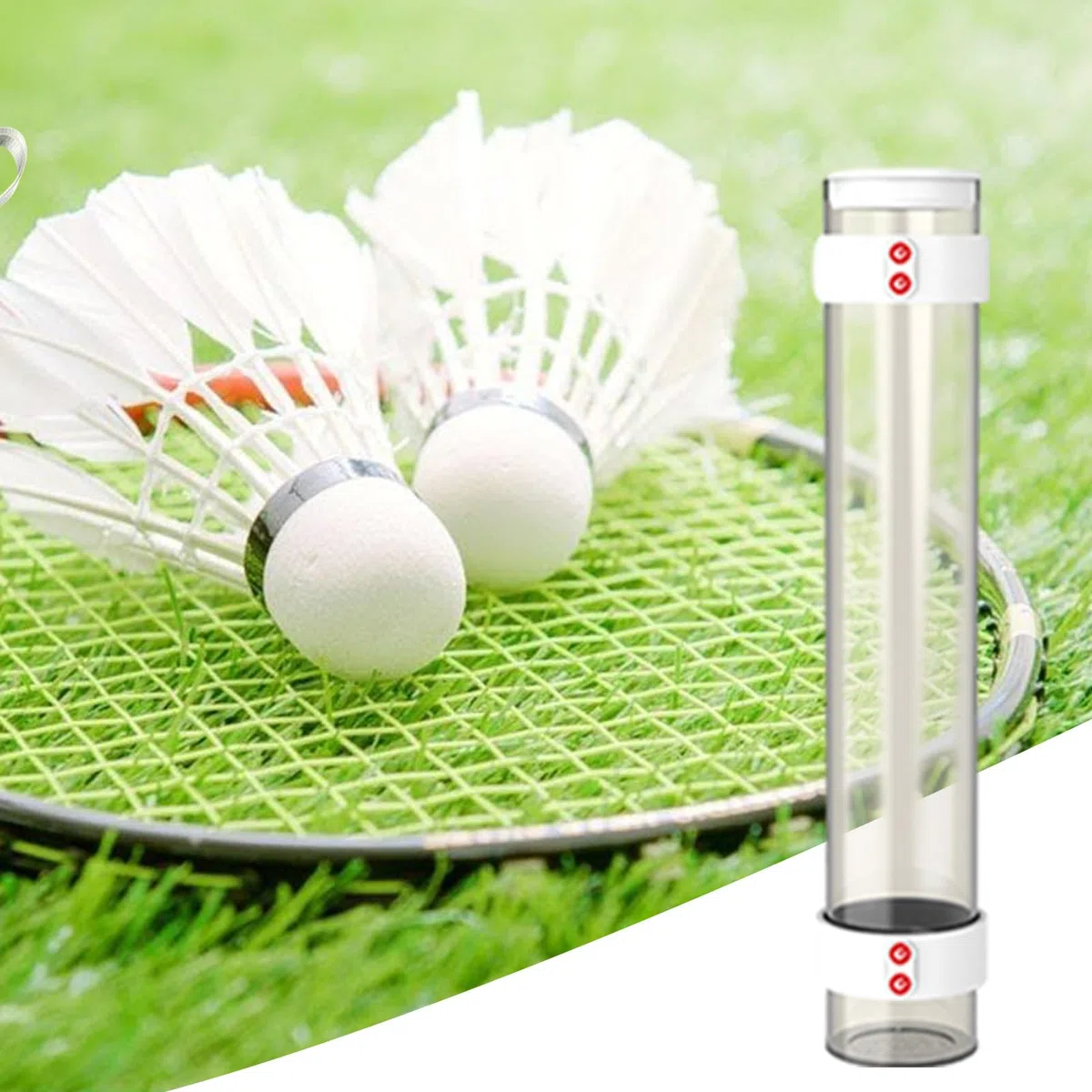 Tubo di stoccaggio Shuttlecocks - Supporto Magnetico a Sfera Badminton | Contenitore di stoccaggio della navetta durevole con coperchio istantaneo, tubo di organizzatore automatico per coppia
