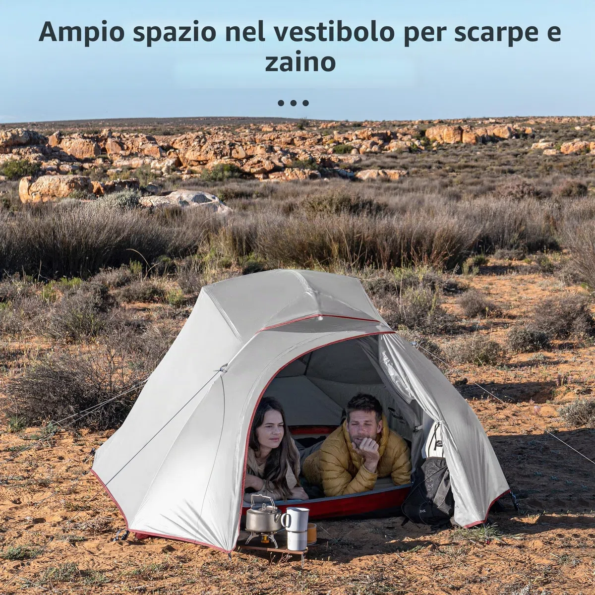 Naturehike cloud-up Ultralight 3 persona tenda impermeabile Double-Layer camping campeggio (20D Grigio)
