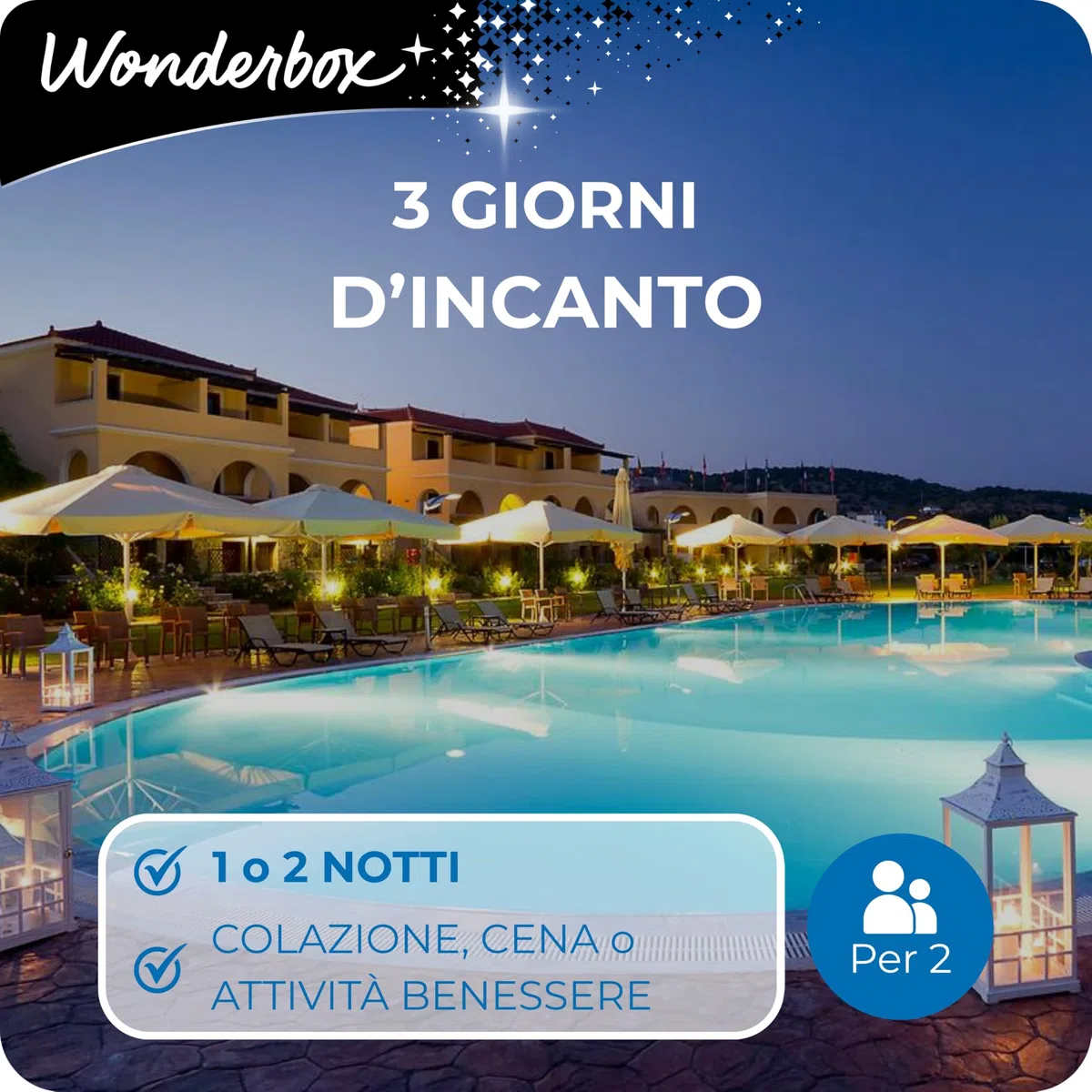 Wonderbox - Cofanetto Regalo - 3 Giorni D'incanto - 800 soggiorni in Hotel a 4 e 3 Stelle - 2 Notti in Città d'Arte- Regali di Coppia O Un Weekend per Due Amici | 2 notti con o senza colazione - Più di 2200 soggiorni - Hotel 4* e 3*, Relais, B&B, masserie