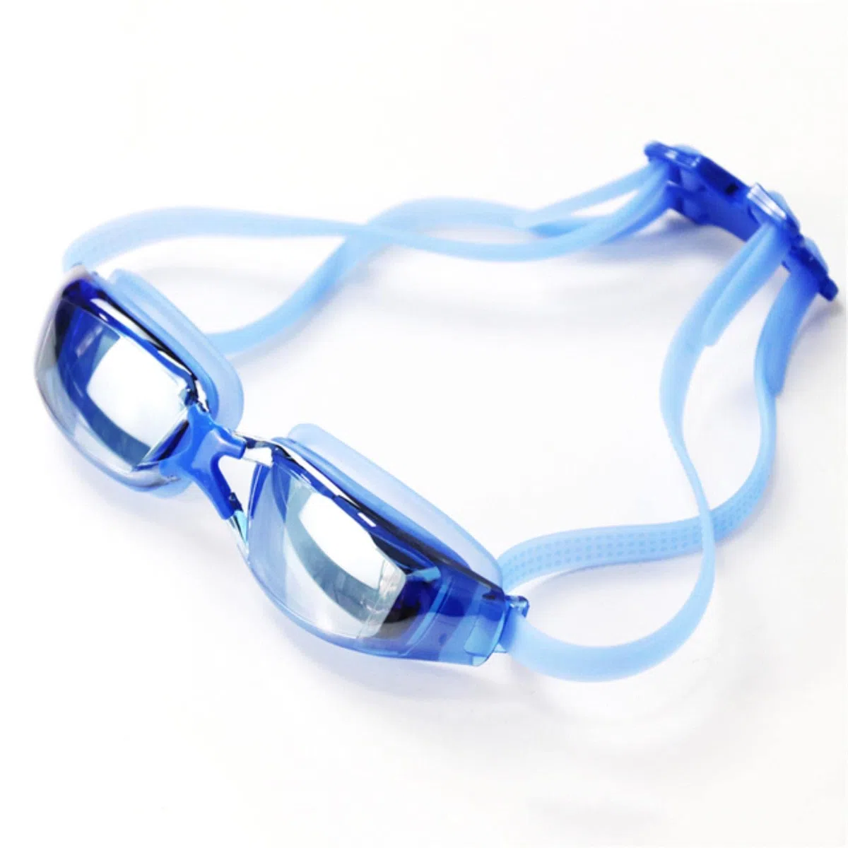 occhialini da nuoto, Occhiali da nuoto placcati neri con tappi for le orecchie, professionali, in silicone for adulti, antiappannamento, for uomo e donna