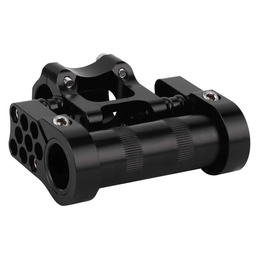 Attacco Manubrio MTB Lega di Alluminio ad Alluminio ad Alta Resistenza in Bicicletta CNC 25. Doppio Gambo della Bici Pieghevole Regolabile da 4 mm Attacco Manubrio