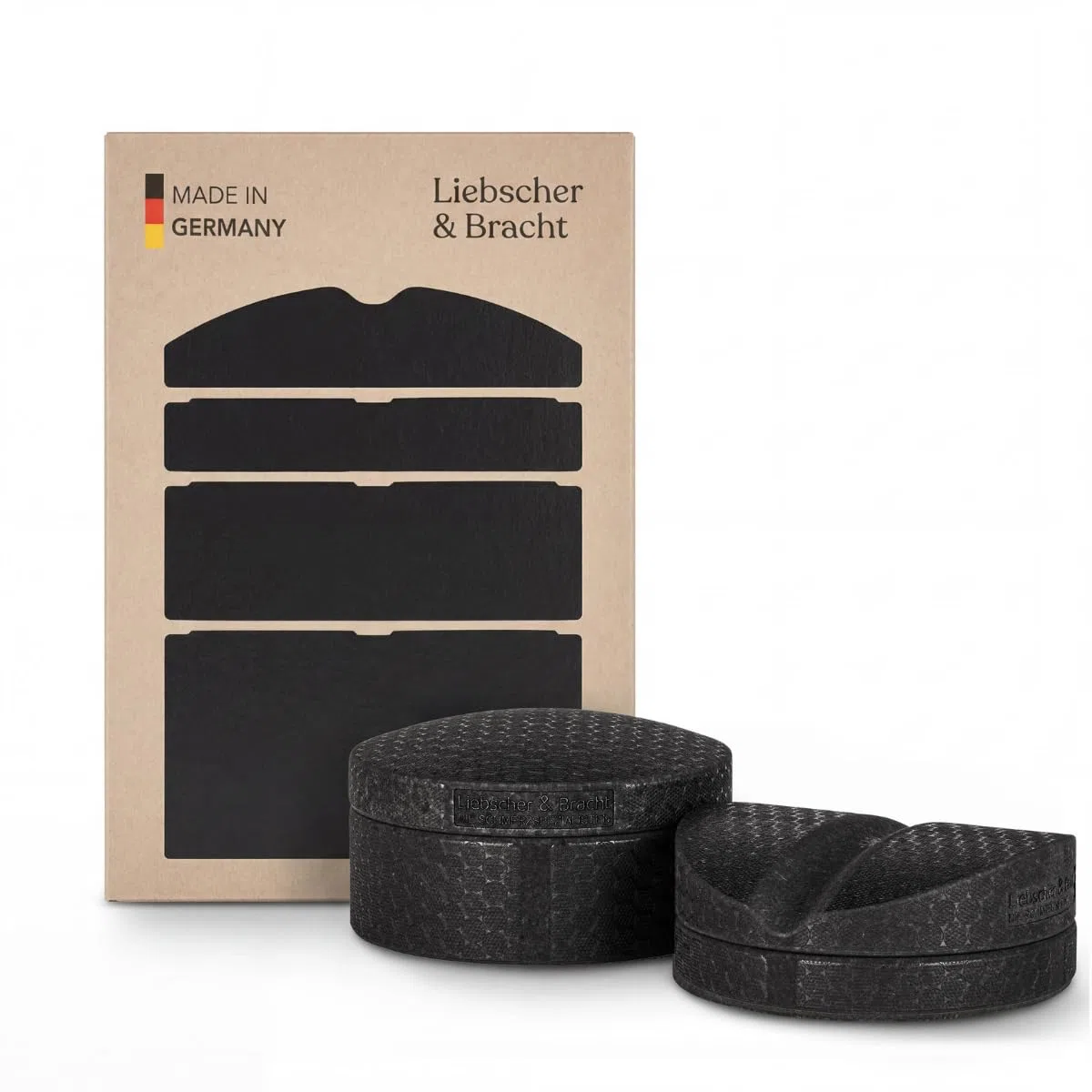 Liebscher & Bracht L'originale attrezzo per la schiena con scanalatura per la colonna vertebrale e regolabile in altezza, prodotto in Germania, per esercizi di applicazione, colore nero