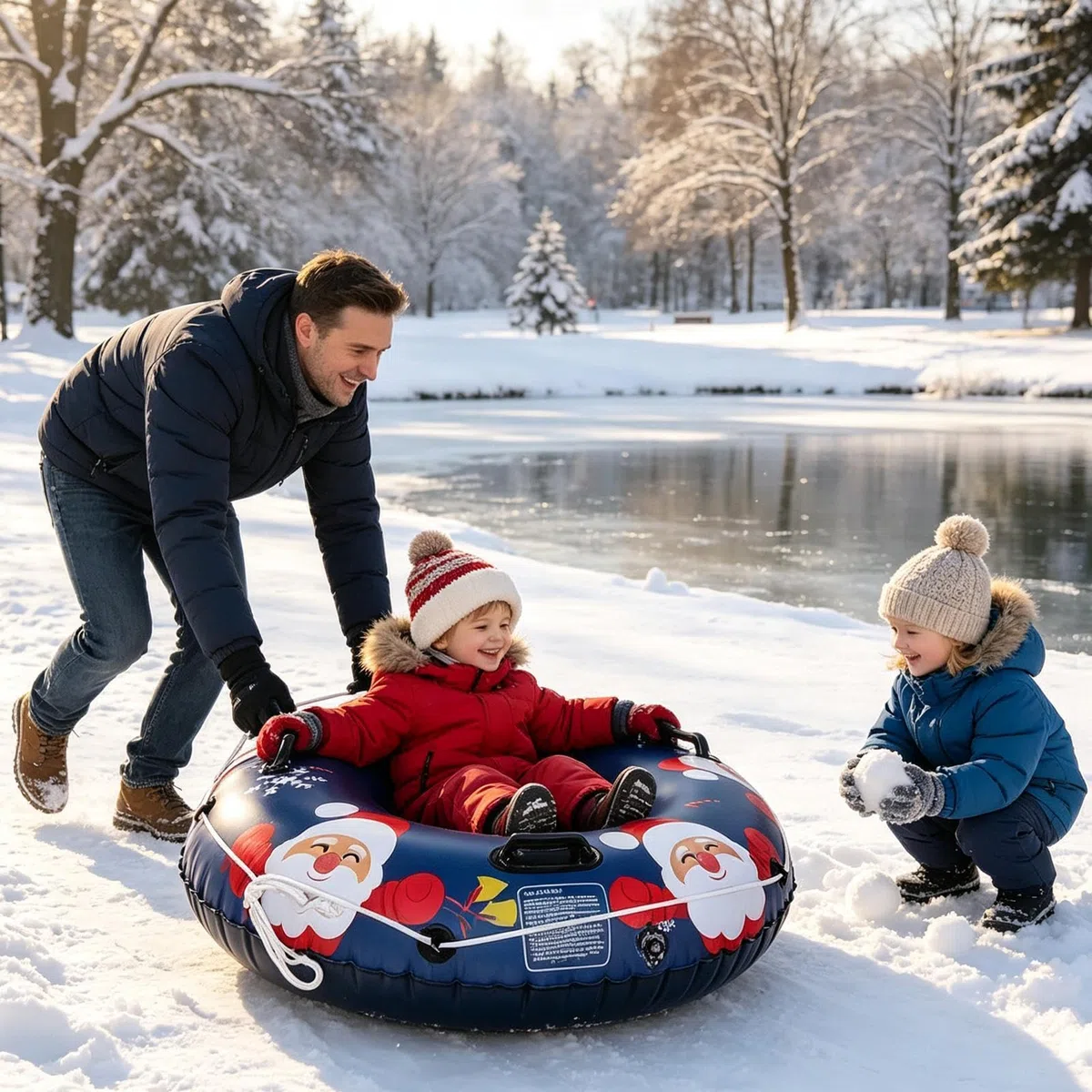 Slitta gonfiabile da neve Robusto e Resistente al Freddo | Giocattolo per slitta invernale da esterno Sport Spiaggia Giardini Pattinaggio Sci Outdoor Sabbia Natale Attività Avventura