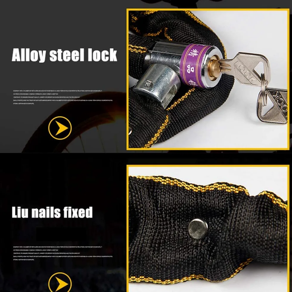 Lucchetto a Catena ad Alta Sicurezza con 2 Chiavi per Biciclette, motociclette e Altro - Ideale per generatori, cancelli, Skateboard, passeggini e Scooter