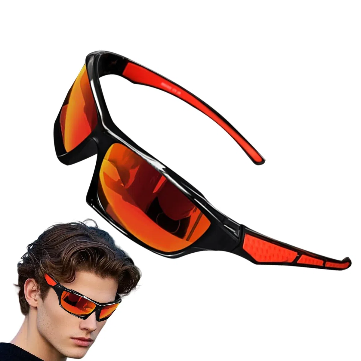 Occhiali da sole polarizzati da uomo, comodi e alla moda, protezione UV per attività all'aperto come guida, pesca, corsa, ciclismo