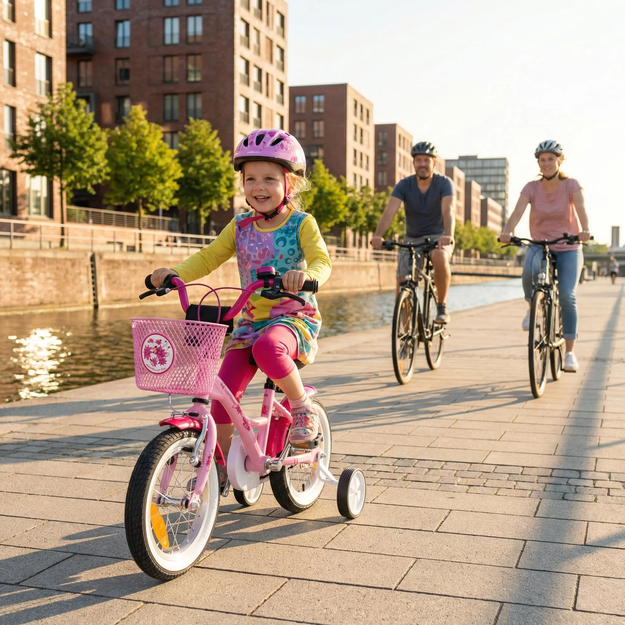 PROMETHEUS BICYCLES bicicletta bambini 3-5 anni bici bambina 3 anni bici bimba 12 pollici con rotelle e freno contropedale Rosa