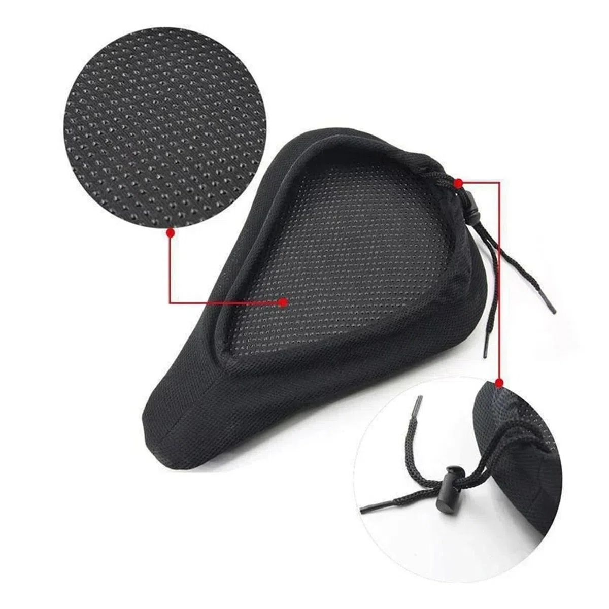 Sella per bicicletta 3D Bike Seat Cover imbottito ampio gel morbido Pad Cuscino per esercizi