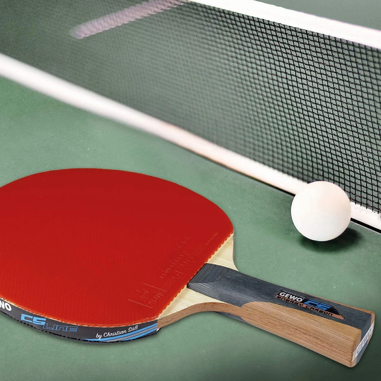 GEWO CS Energy Carbon - Racchetta da ping pong concava, sviluppata da Christian Süß