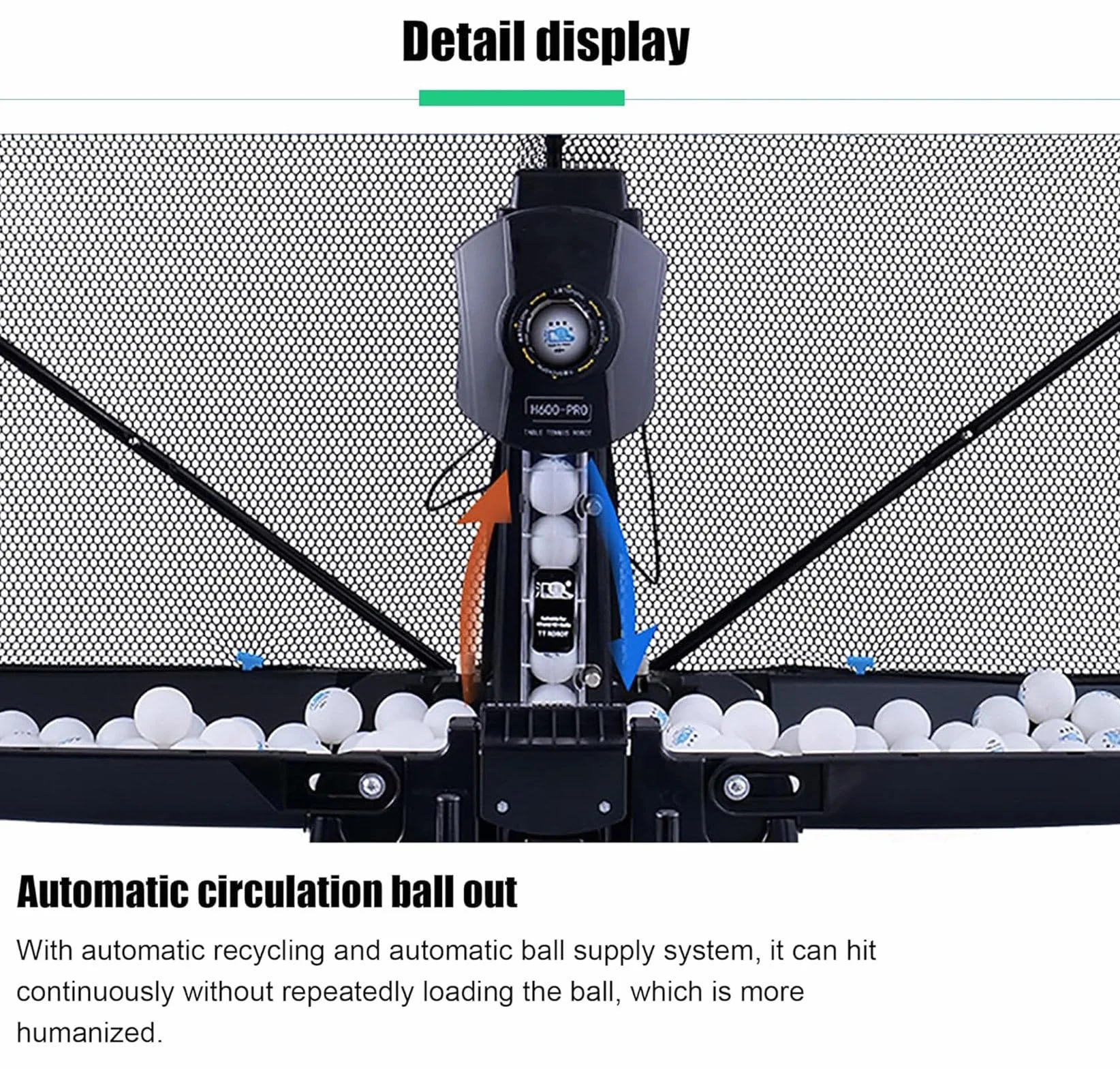 Robot da Ping Pong con Rete, Macchina Robot da Ping Pong con 38 Diverse Palline rotanti, Macchina Automatica per Palline per Allenamento, Robot da Ping Pong per Allenamento Professionale
