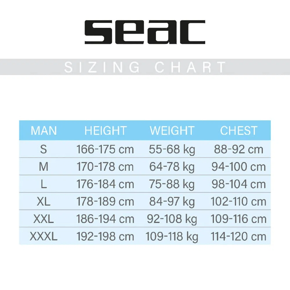SEAC Black Shark, Muta da Pesca Sub e Apnea in Neoprene 3 mm, Due Pezzi, Interno in Spaccato Uomo