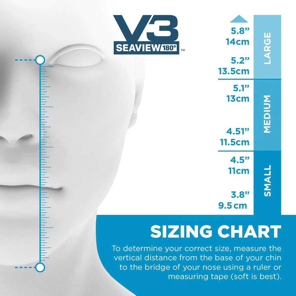 Seaview 180 V3 Maschera integrale da snorkeling per adulti - La V3 è l'attrezzatura perfetta per lo snorkeling per adulti - Maschera da snorkeling con visione panoramica a 180 gradi e respirazione
