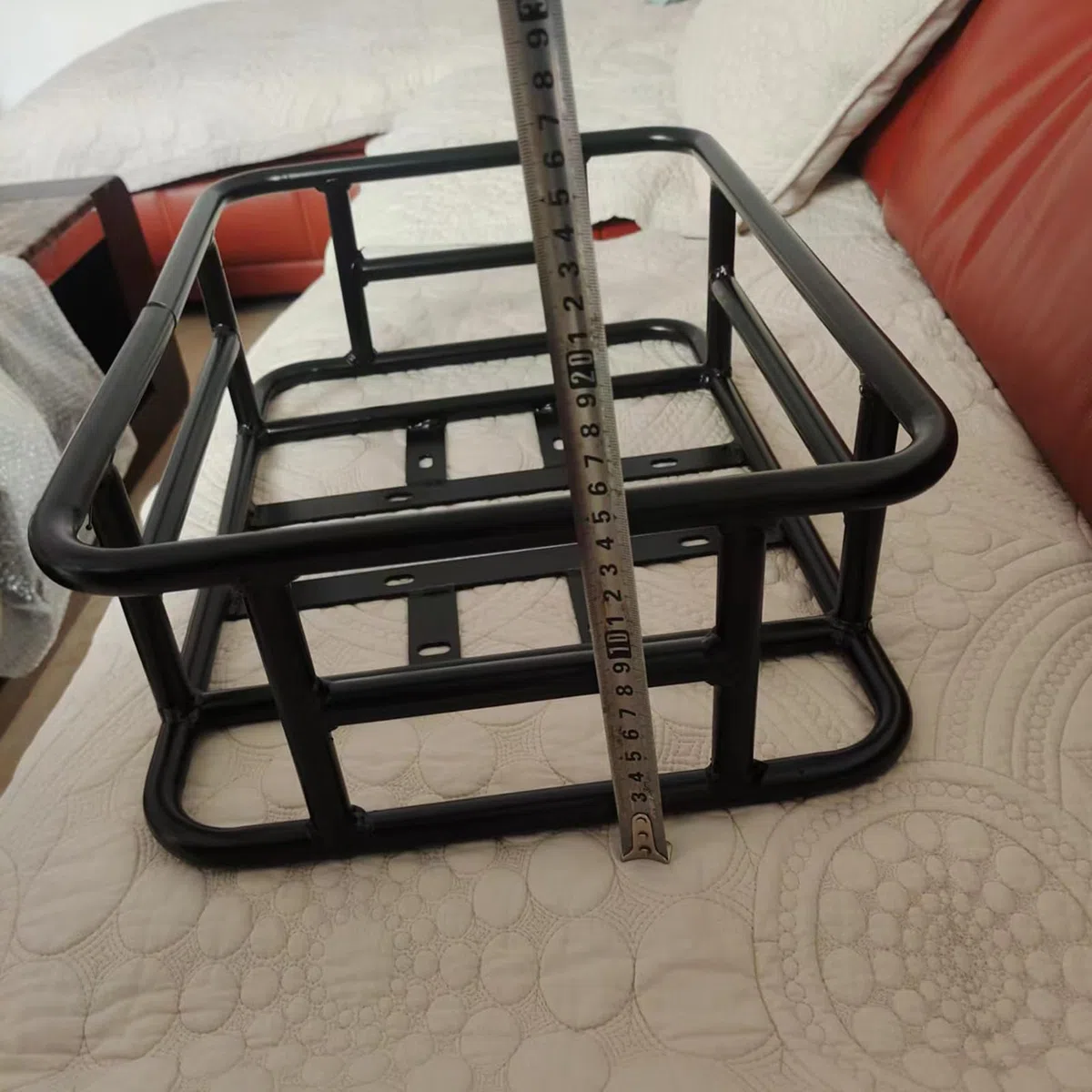Headerbs Cestino Posteriore per Bici Elettrica Cestino Portabici Posteriore in Ferro 46 X 32 X 15 Cm Grande capacità Facile Installazione per Consegne Pendolarismo Corse di Spesa e Uso Quotidiano