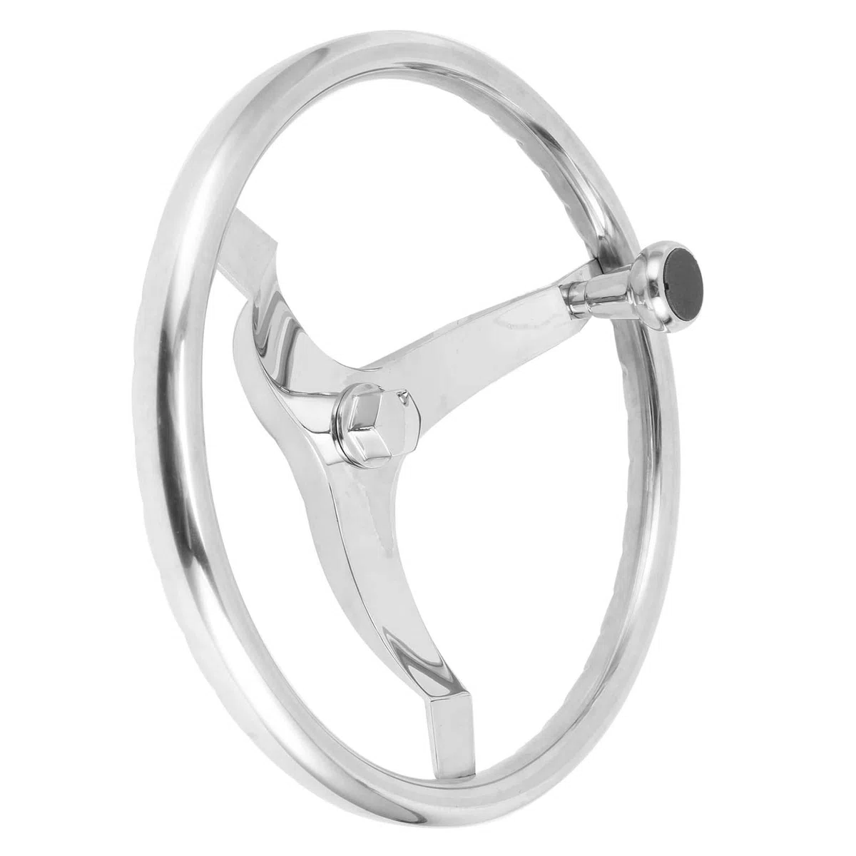 Qqmora Volante per Yacht a 3 Razze in Acciaio Inossidabile 316 Squisito con Manopola Girevole - Design Durevole e Bello, Diametro 13,5", per gli Appassionati di