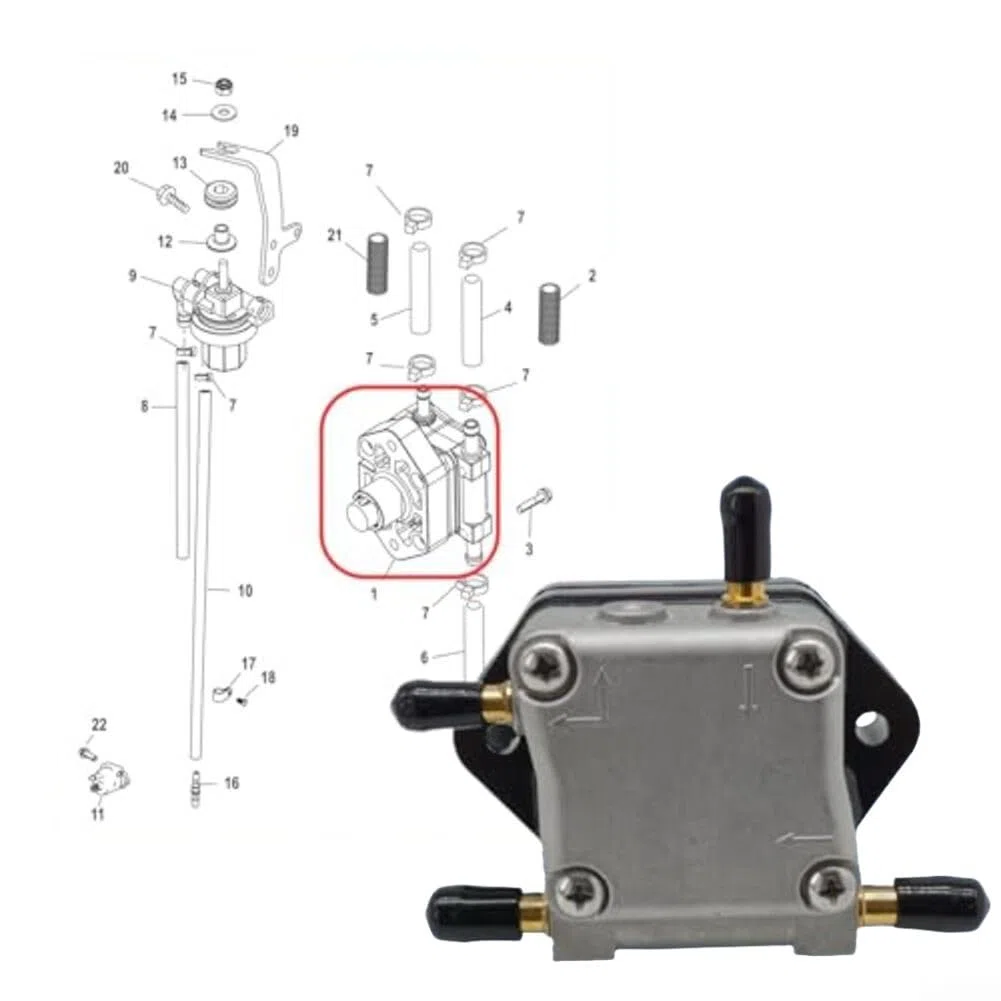 Pompa carburante per motori fuoribordo Mercury 4, modello 899106T01, adatta a 30, 40, 50, 60HP, ricambio OEM 8M0141827, compatibile con F30, F35, F40, F50, F60HP