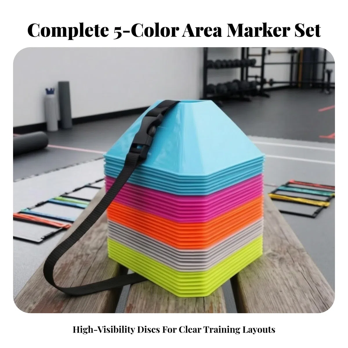 Sports Training Marker Cono Triangolare Allenamento Segnapercorso Campo Ostacolo Agilità Perimetro in Polietilene Antiurto con Foro Centrale